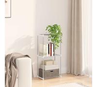 LoogCape White Tubular Shelf with Storage Aluminium 42.5 x 27 x 91.5 cm Sturdy Shelving System for Living Room Office Cellar Garage Workshop Space-Saving and Modular for Versatile Storage and Order