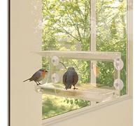LoogCape Window Feeder for Birds, Pack of 2, Acrylic, 30 x 12 x 15 cm, Weatherproof for Balcony, Garden, Bird House with Suction Cups for Year-Round Bird Feeding and Nature Protection