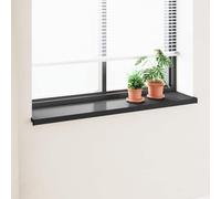 LoogCape Window Sill Black with Wood Grain 160 x 30 x 4.5 cm PVC for Indoor and Outdoor Use Easy Care Easy to Assemble Weather Resistant Decorative Window Decoration Versatile Accessories