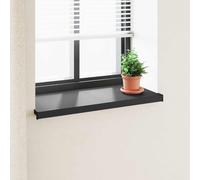 LoogCape Window Sill Black with Wood Grain 60 x 45 x 4.5 cm PVC for Indoor and Outdoor Use Easy Assembly Water Resistant Durable Modern Decor Flexible Fixing Easy Care