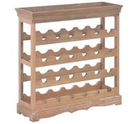 LoogCape Wine Rack Brown 70 x 22.5 x 70.5 cm MDF with 4 Shelves for 24 Bottles, Wall Mounted, Space Saving Wine Cabinet for Kitchen, Living Room, Dining Room, Cellar and Home Bar