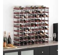 LoogCape Wine Rack for 72 Bottles Brown Solid Wood Pine Wine Rack Bottle Holder for Home Bar and Storage with Wall Mount Rustic