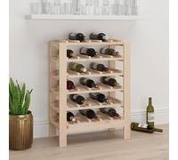LoogCape Wine Rack Made of Solid Pine Wood 61.5 x 30 x 82 cm for Wine Bottles with Wall Mount, Rustic Wine Cabinet and Bottle Rack for Home Bar, Dining Room, Cellar and Living Room