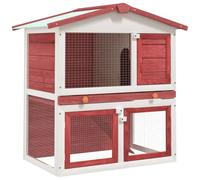 LoogCape Wooden Rabbit Hutch with 3 Doors, Weatherproof Multi-Tier Enclosure for Small Rodents, with Non-Slip Ramp, Pull-Out Drawer, 94 x 60 x 98 cm