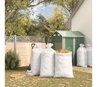 LoogCape Woven Sacks Pack of 10 White 80 x 125 cm Polypropylene Weatherproof Durable Heavy Duty Storage and Transport System for Industry, Workshop, Garden, Metal, Cabinet, Container, Box, Box and