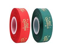LOOGI Merry Christmas Ribbon 22m, 25mm Grosgrain Ribbons Wide Glitter Red Green Satin Ribbons for Gift Wrapping Crafts Wreaths, 2 Rolls
