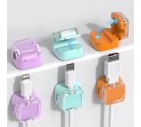 Looikes Cord Organizer Holder, 6 Pack Magnetic Desk Cable Clips Management, Hide Phone Charging Cable Keeper, Strong Adhesive Wire Charger Holder for Nightstand, Kitchen Appliances, Office Supplies