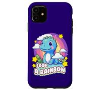 Look a Rainbow Cute Dinosaur with a Rainbow and Stars Case for iPhone 11