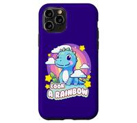 Look a Rainbow Cute Dinosaur with a Rainbow and Stars Case for iPhone 11 Pro