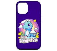 Look a Rainbow Cute Dinosaur with a Rainbow and Stars Case for iPhone 12/12 Pro
