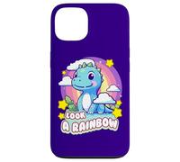 Look a Rainbow Cute Dinosaur with a Rainbow and Stars Case for iPhone 13