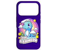 Look a Rainbow Cute Dinosaur with a Rainbow and Stars Case for iPhone 17 Pro