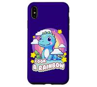 Look a Rainbow Cute Dinosaur with a Rainbow and Stars Case for iPhone XS Max