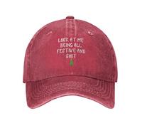 Look at Me Being All Festive and Shits Funny Xmas Summer Caps Trendy Peak Cap Washed Baseball Hat for Men Running Golf