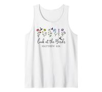 Look at The Birds Air Scripture Matthew 6:26 Bible Verse God Tank Top