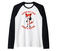 Look At The Fox I Give Funny Sarcastic Fox Raglan Baseball Tee