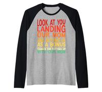 Look At You Landing Our Mom Funny Father's Day Dad Presents Raglan Baseball Tee