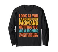 Look At You Landing Our Mom Funny Father's Day Dad Retro Long Sleeve T-Shirt