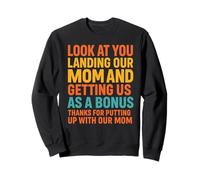 Look At You Landing Our Mom Funny Father's Day Dad Retro Sweatshirt