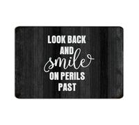 Look Back And Smile on Perils past Farmhouse Metal Signs Outdoor Funny Novelty Shop Wall Art Plaques Wall Décor Metal Plaque for Bedroom Patio Gate 12x18 Inch