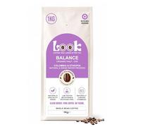 LOOK BALANCE Half-Caf Clean Coffee Beans 1kg - Mycotoxin-Free, Mold & Pesticide-Free - Swiss Water Process Low Caffeine Whole Bean - High Polyphenol & Antioxidant - Colombia & Ethiopia Blend
