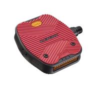 LOOK Cycle - Geo City Grip Bicycle Pedals - Flat Pedals - Slip-Proof Safety - Innovative Activ Grip Rubber - Premium High-Performance Urban Bike Pedal - Red