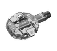 LOOK Cycle - X-Track MTB Pedals - Standard SPD Mechanism Compatible - Aluminium Body - Double-Sealed Chromoly+ Axle - Robust and Fluid Bike Pedals - Metallic Grey
