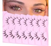 Look D Curl Cat Eye Fake Strips 7 Pairs Clear Band Fluffy Pack