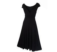 look for the stars Classic Short Sleeved Evening Party Formal Dress Sizes 8-22 (as8, Numeric, Numeric_12, Regular, Regular, Black)