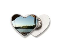 Look Into The Distance Art Deco Fashion Heart Metal Pin Brooch Clip Love