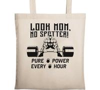 Look Mom No Spotter Pure Power Every Hour Sumo Deadlift Graphic Natural Ecological Cotton Tote Bag Beige