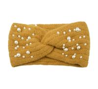Look New Pearl Knitted Cross Headbands Lightweight And Portable Polyester Women Knitted Pearls Headband Non-slip Stylish turmeric
