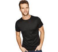 look now 3 Pack Mens Plain Polyester T Shirt Crew Neck T-Shirts Tee Top Muscle TOP Shirts (UK, Alpha, L, Regular, Regular, Casual Tech - Black)