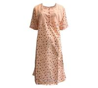 look now EX STORE Nightdress Nightie Womens Cotton Blend Ladies Short Sleeve Pyjamas (9981 - Peach, Large)