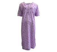 look now EX STORE Nightdress Nightie Womens Cotton Blend Ladies Short Sleeve Pyjamas (9981 - Purple, Medium)