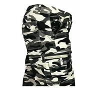 look now Mens Army Camouflage Cargo Elasticated Shorts Cotton Combat Half Pants Bottoms s (Medium, MM - White Black Camo)