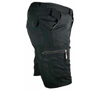 look now Mens Plain Elasticated Lightweight Shorts Cargo Combat Multi Pocket Cotton M-3XL (as8, Alpha, xx_l, Regular, Regular, 631 - Black)