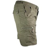 look now Mens Plain Elasticated Lightweight Shorts Cargo Combat Multi Pocket Cotton M-3XL (as8, Alpha, 3X_l, Regular, Regular, 631 - Khaki)