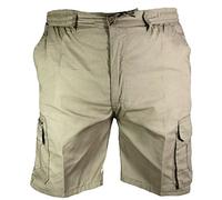 look now Mens Plain Elasticated Lightweight Shorts Cargo Combat Multi Pocket Cotton M-3XL (as8, Alpha, x_l, Regular, Regular, 631 - Beige)