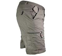 look now Mens Plain Elasticated Lightweight Shorts Cargo Combat Multi Pocket Cotton M-3XL (as8, Alpha, m, Regular, Regular, 631 - Grey)