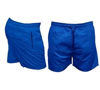 look now Mens Premium 2 Tone Swim Swimming Shorts Zip Pockets Beach Mesh Lining Trunks (XL, 101 - Royal Blue)