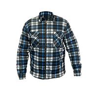 look now Mens quilted Fleece Lined shirt LUMBERJACKETS Work Flannel Jacket Warm Gift Jacket (MM - Black/Blue, 2XL)