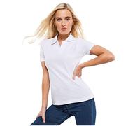 look now Women Ladies Premium Plain Polo Shirt Pique T-Shirts Regular Work Casual Cotton (2XL (18), White)