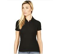 look now Women Ladies Premium Plain Polo Shirt Pique T-Shirts Regular Work Casual Cotton (Large (14), Black)