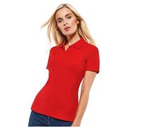 look now Women Ladies Premium Plain Polo Shirt Pique T-Shirts Regular Work Casual Cotton (Medium (12), Red)