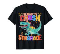 Look Out I'm Ready to Crush 5th Grade Funny Dinosaurus Pupil T-Shirt