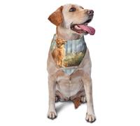 Look Out The Window At The Dog Printed Graphic Pet Triangle Scarf For Dogs & Cats, Adjustable Cute Pet Bandana For & Photo Shoots