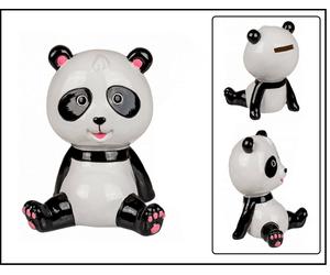 LOOK Seated Panda Bear Ceramic Coin Bank Money Box 160x100x100mm Decor