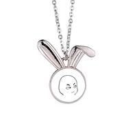 look seriously anger fcartoon Rabbit Necklace Pendant Bunny Animal Jewelry Gift