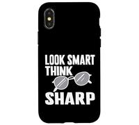 Look smart think sharp Eyeglass Case for iPhone X/XS